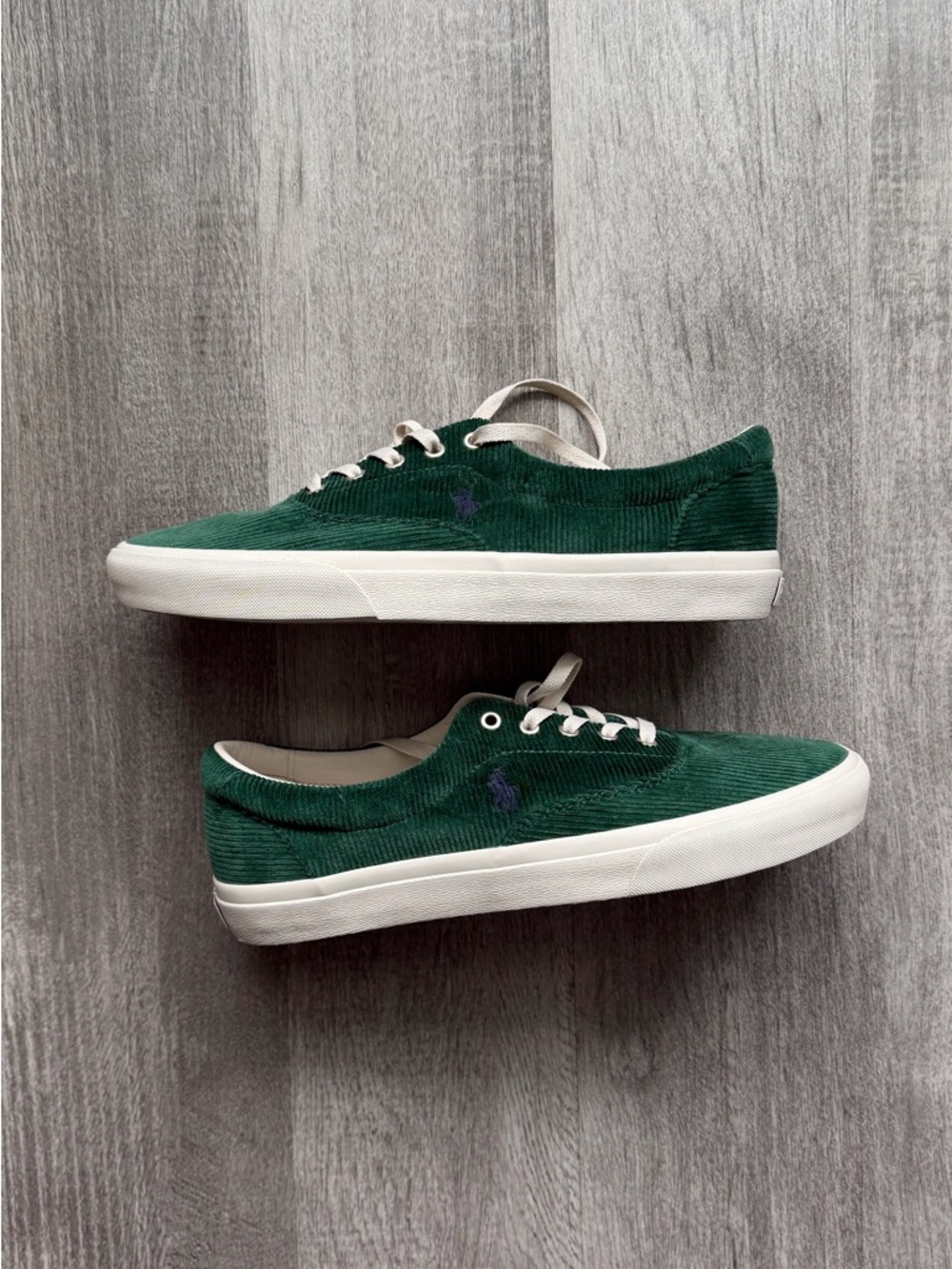 Polo by Ralph Lauren Dark Green Corduroy Low-Top Sneakers - No Box